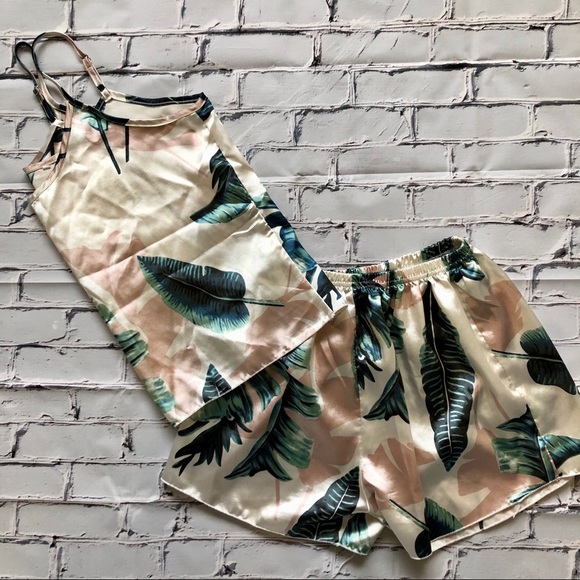 Other - Crop Top & Shorts Silk Pajamas